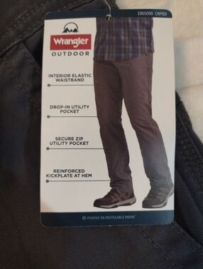 New Wrangler Mens 40x30 Outdoor Frontier Utility Pant UPF 50+ Stretch Straight